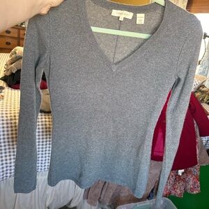 Inhabit Gray V-Neck Sweater